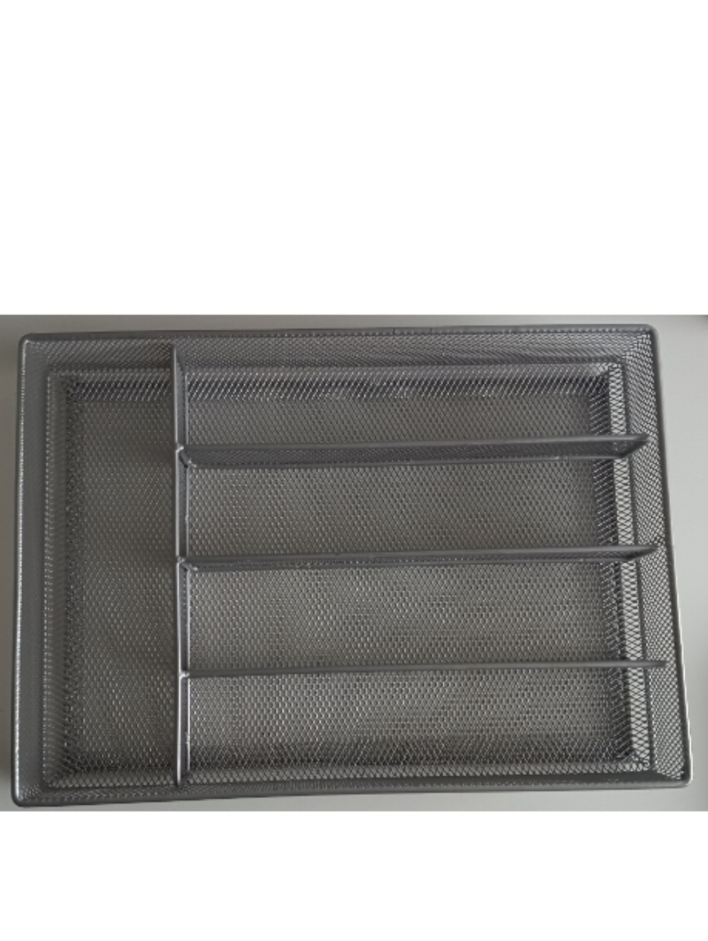 Metal Mesh Desk/Utensils Drawer Organizer Tray - Silver
